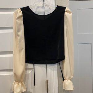 Black & tan blouse